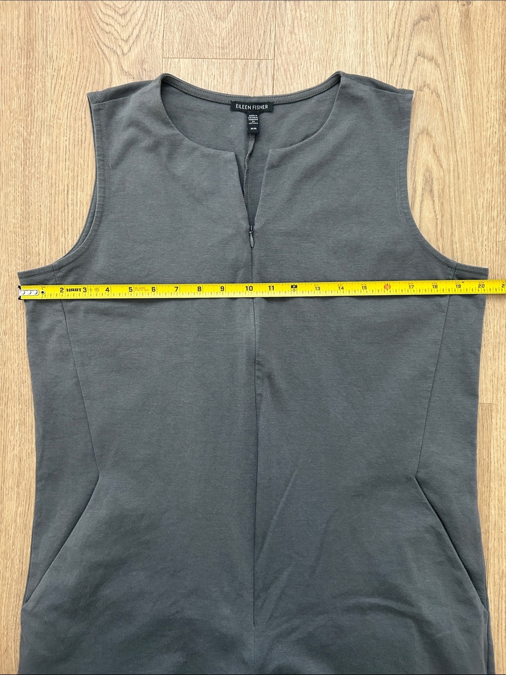 EILEEN FISHER Organic Cotton Sleeveless Cropped Gray Ponte Jumpsuit Size Medium - Picture 8 of 10